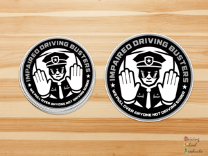 Show your support in the fight again impaired driving with this impaired driving busters stickers.